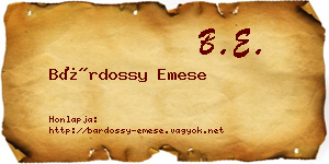 Bárdossy Emese névjegykártya